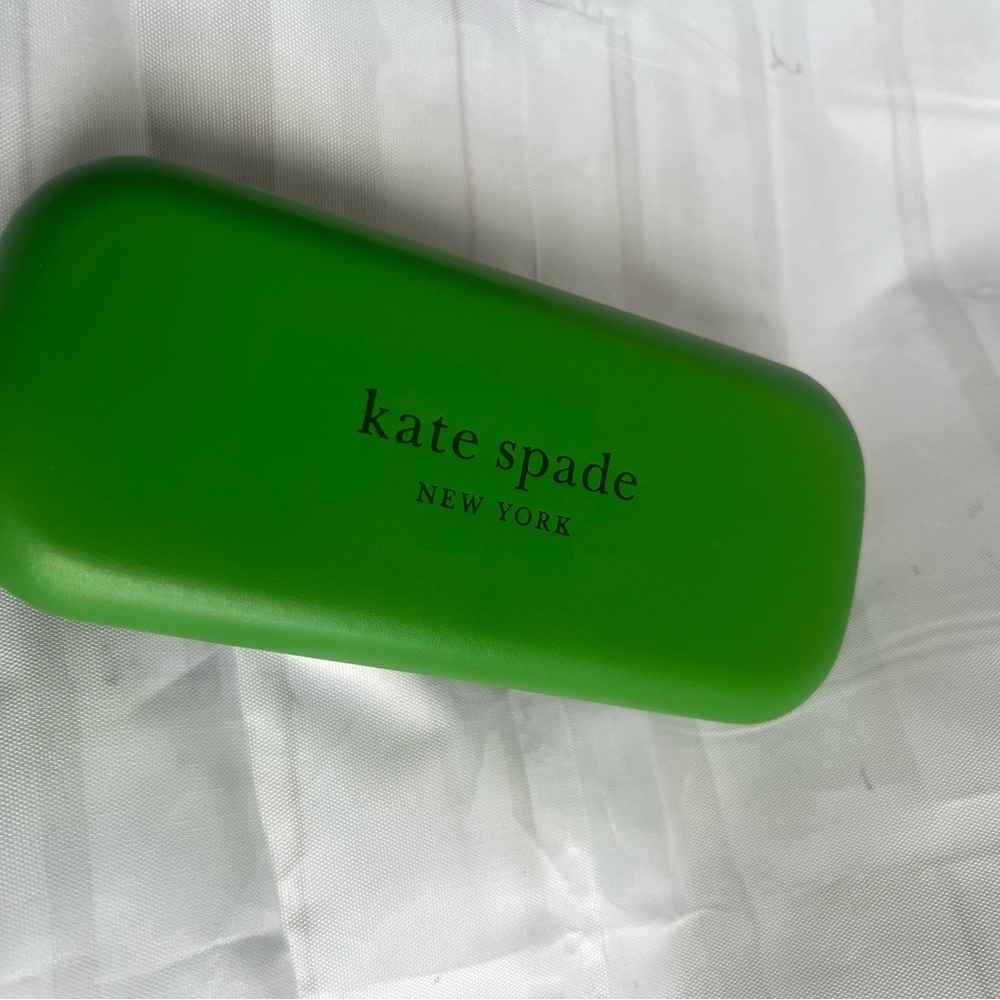 Kate Spade green, black color block eye glass case. NWOT